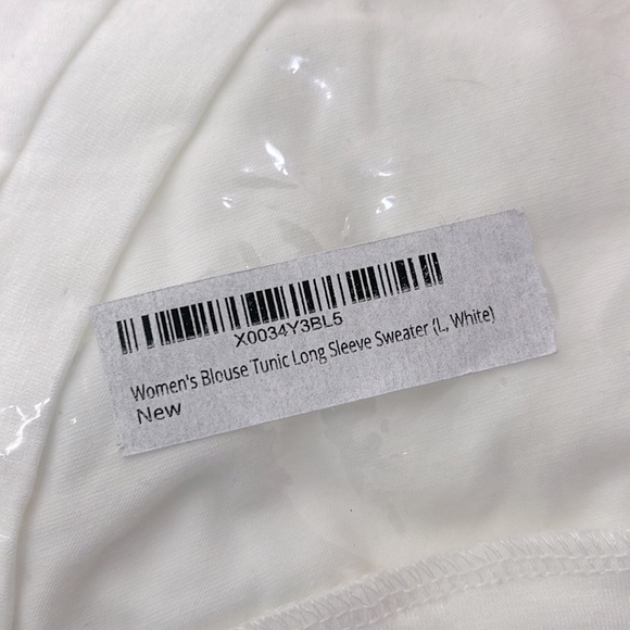 Kawaii Women’s Blouse Tunic Long Sleeves Sweater White New size Large - Picture 6 of 7